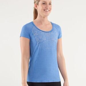 Lululemon Run: Wild Short Sleeve Tech in Heathered Porcelain Active Running Top